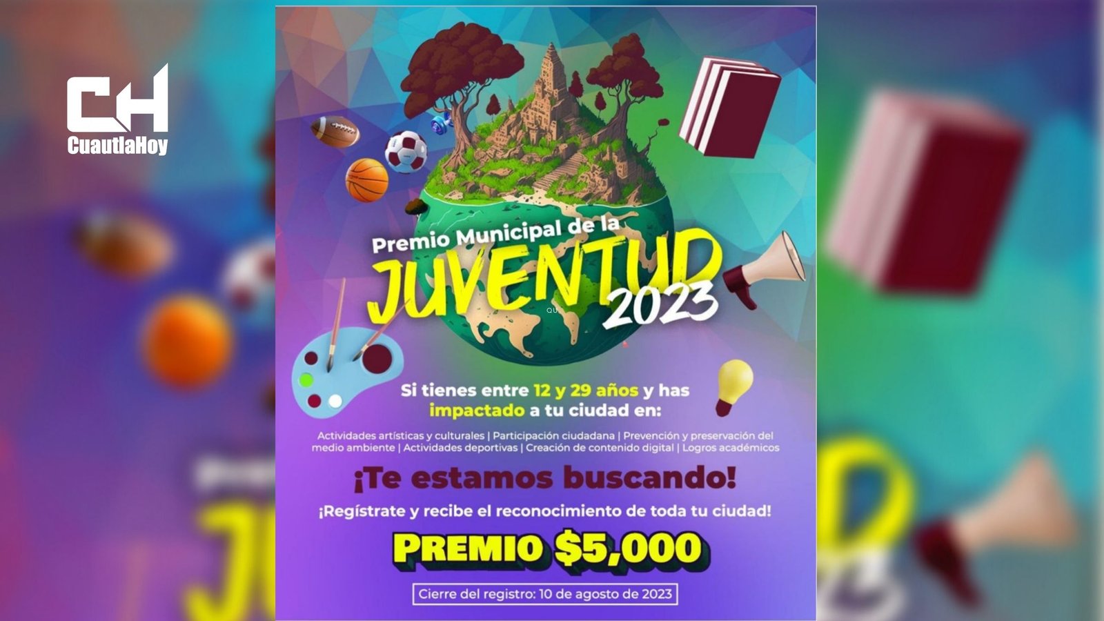 LANZAN CONVOCATORIA PARA EL PREMIO MUNICIPAL DE LA JUVENTUD.